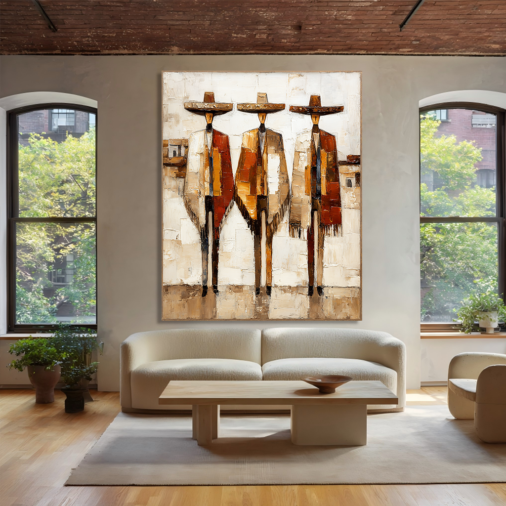 Desert Passage – Modern Southwestern Figure Painting – Textured Western Wall Art