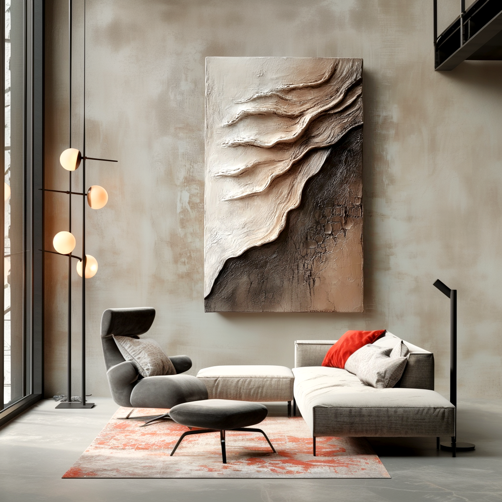 Edge of Formation – Wabi-Sabi Textured Abstract Wall Art
