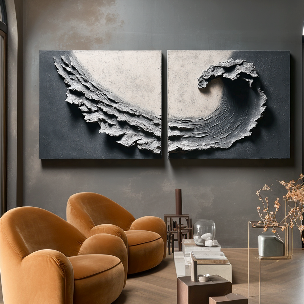 Fracture Within – Textured Abstract Diptych Wall Art