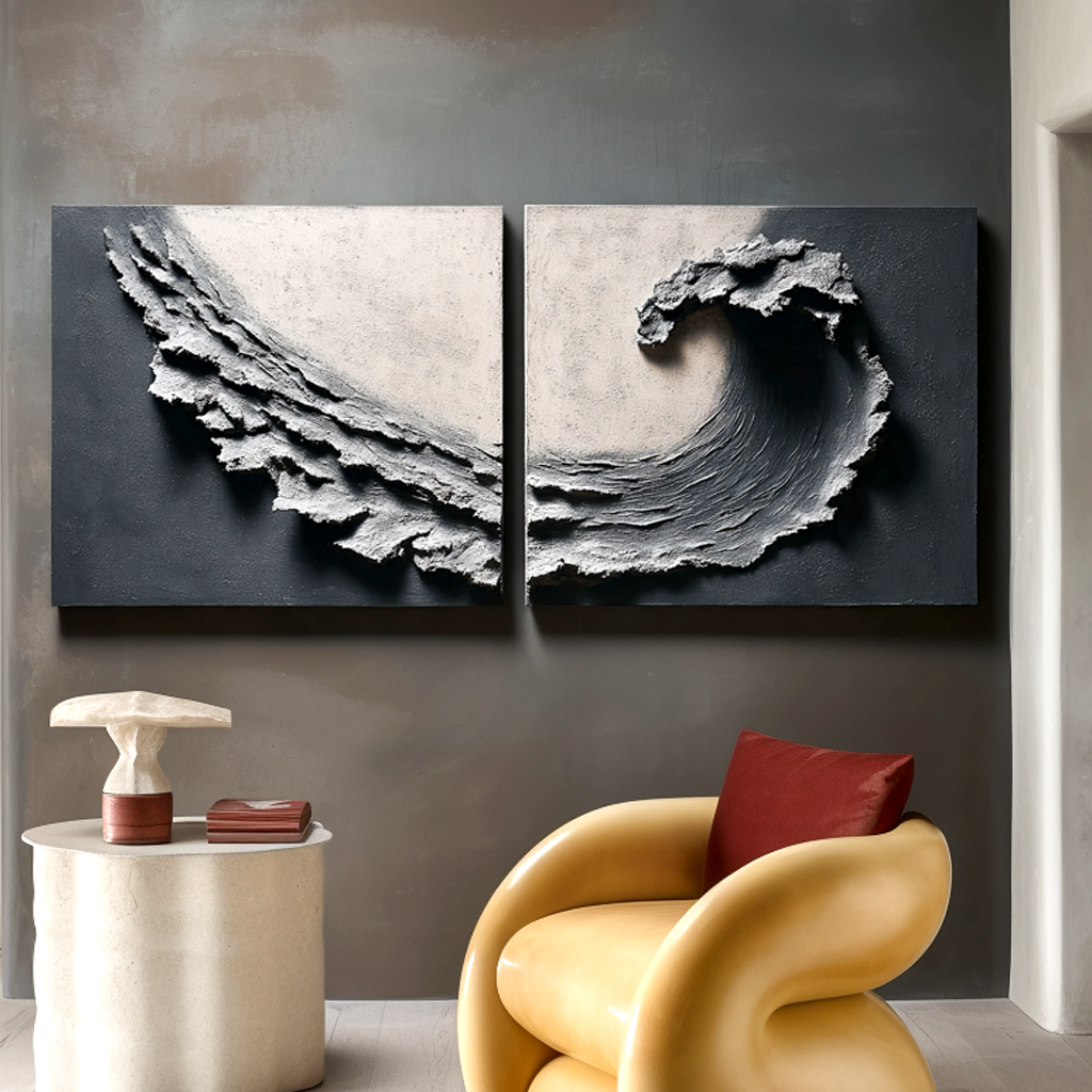 Fracture Within – Textured Abstract Diptych Wall Art