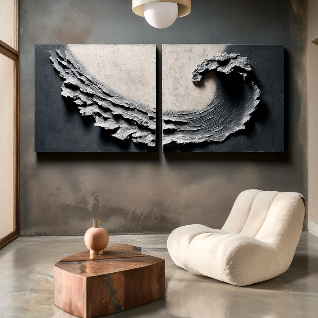 Fracture Within – Textured Abstract Diptych Wall Art
