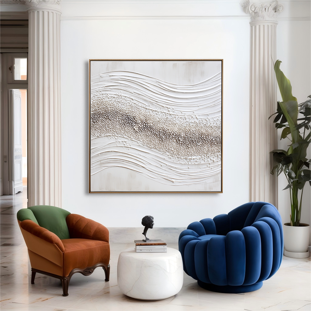 Gentle Current – Handcrafted Textured Abstract Wall Art