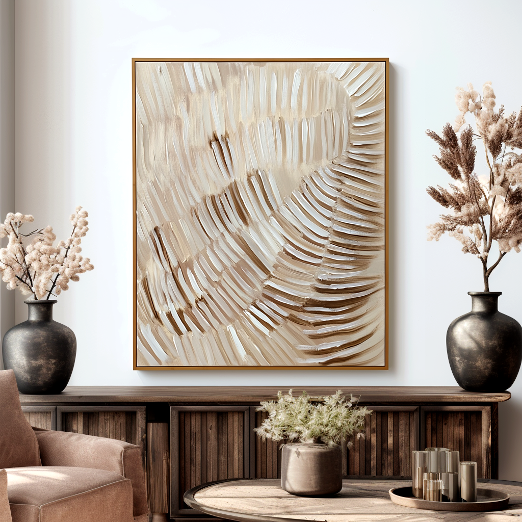 Gentle Currents – Wabi-Sabi Textured Abstract Wall Art