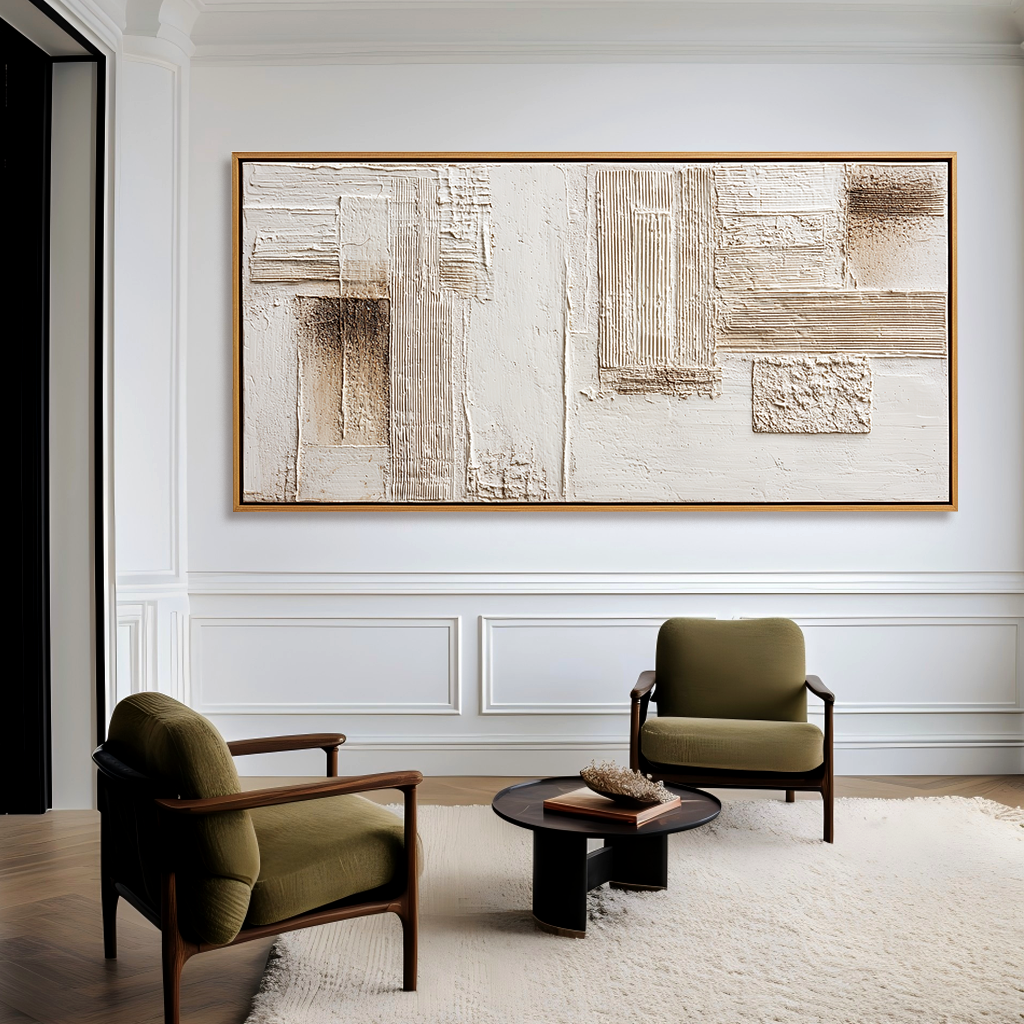Intervals of Calm – Wabi-Sabi Textured Abstract Wall Art