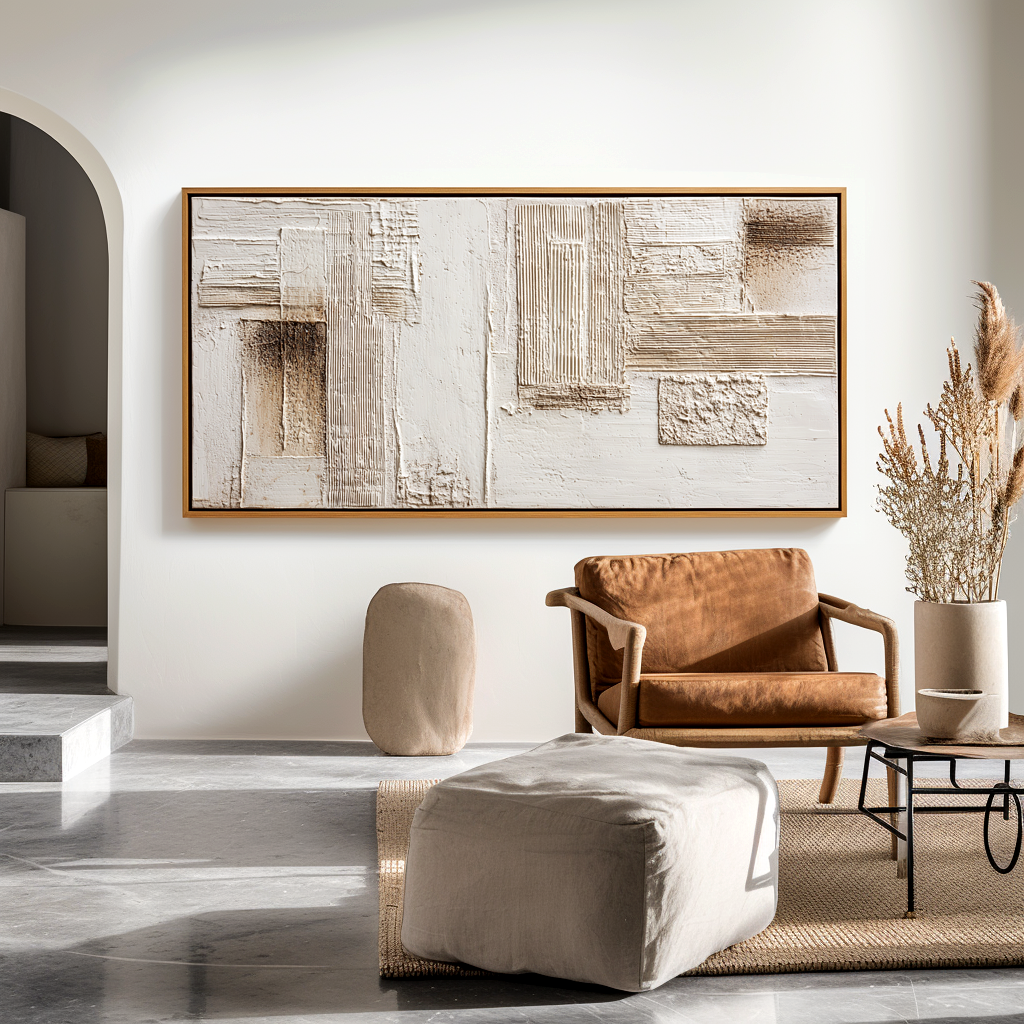 Intervals of Calm – Wabi-Sabi Textured Abstract Wall Art