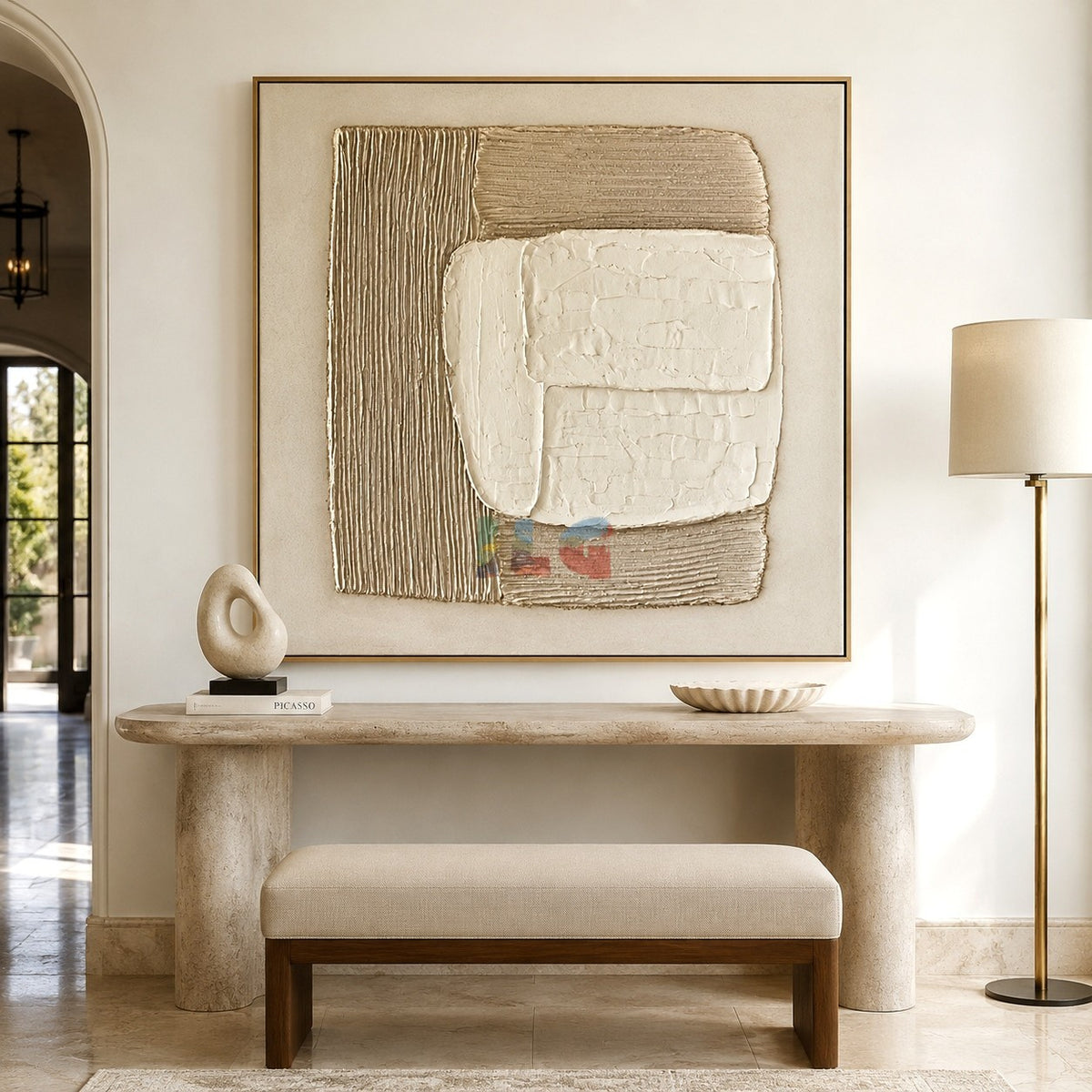 Ivory Layered Balance – Minimalist Abstract Textured Wall Art