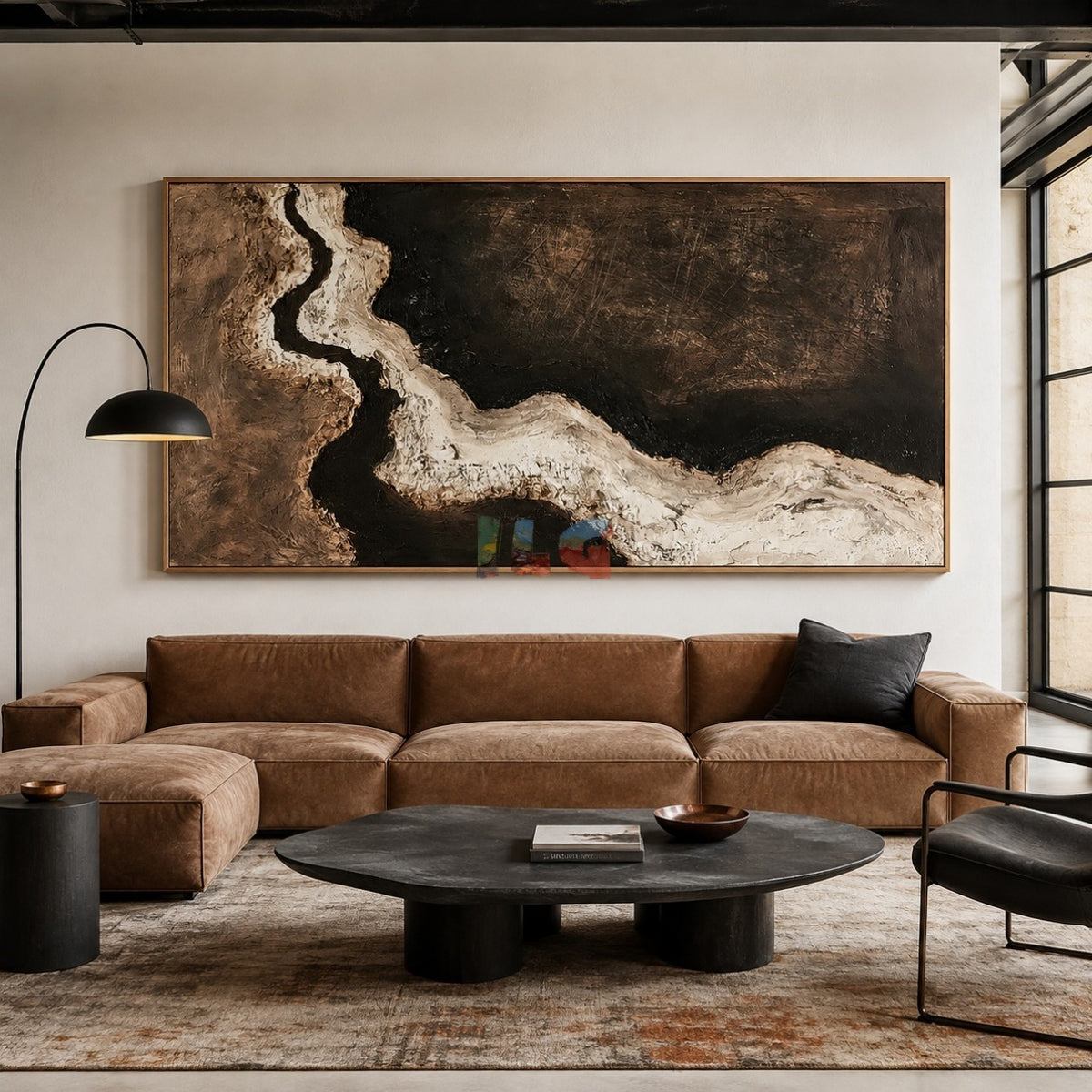 Ivory Stone Current – Abstract Wabi-Sabi Textured Wall Art