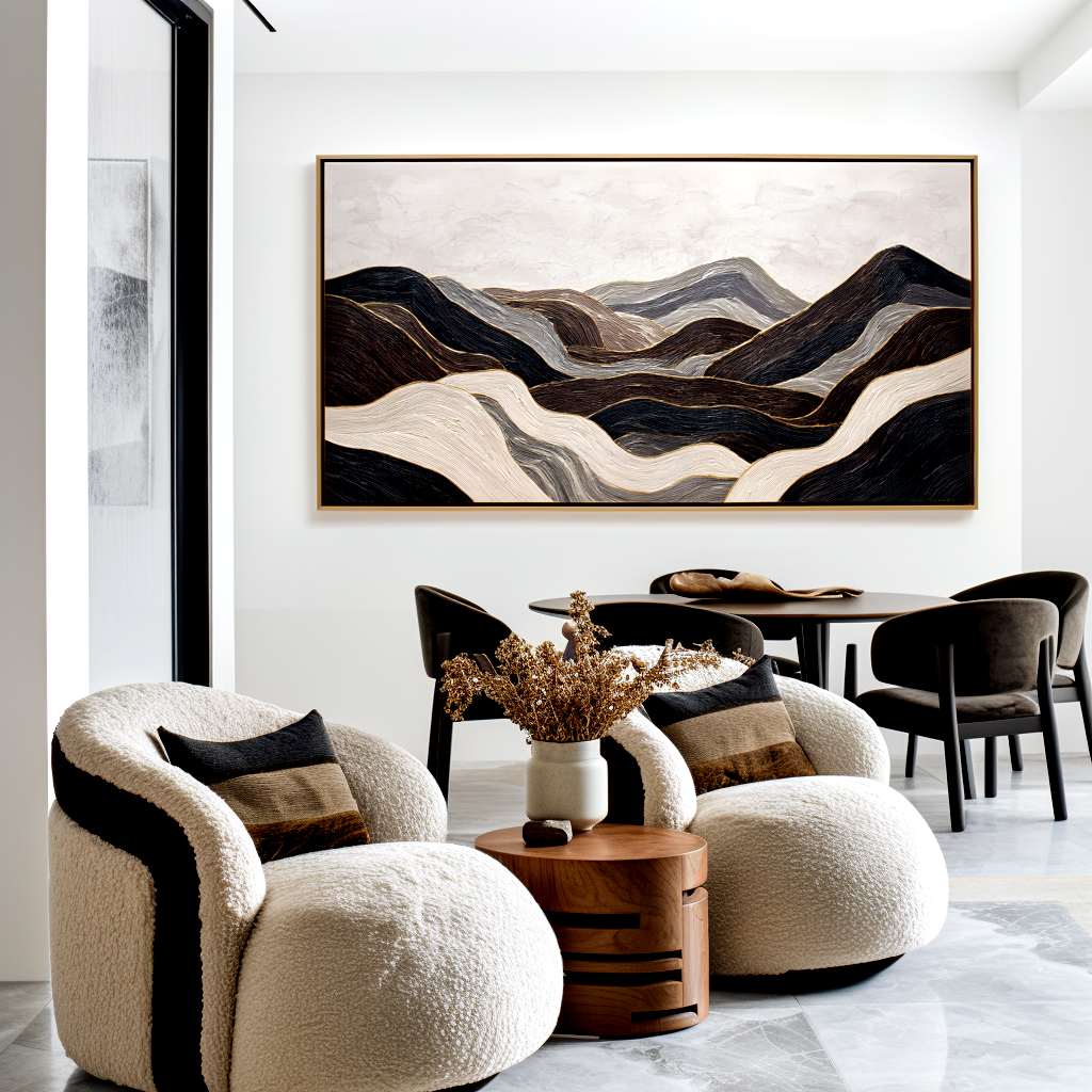 Layered Horizons – Textured Abstract Landscape Wall Art