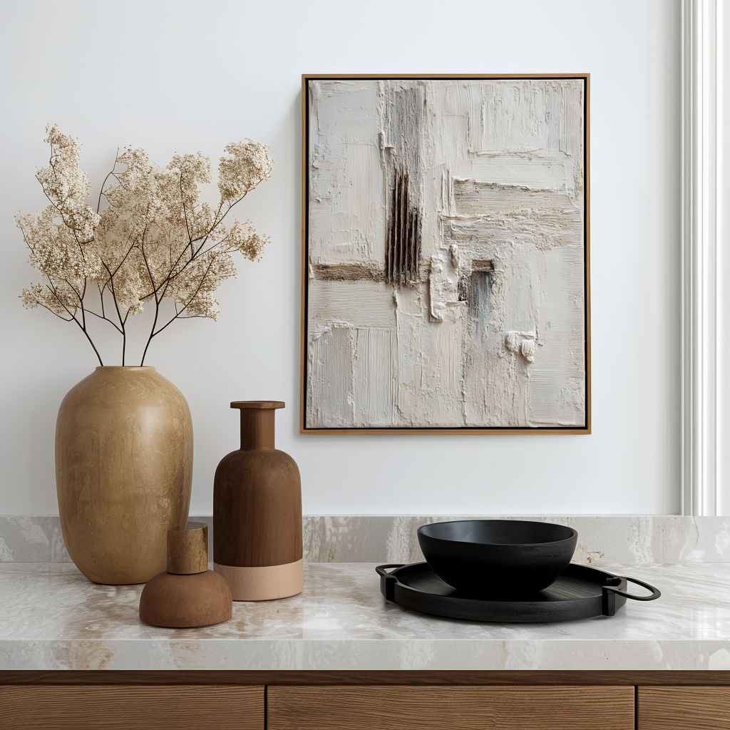 Layered Stillness – Wabi-Sabi Textured Abstract Wall Art