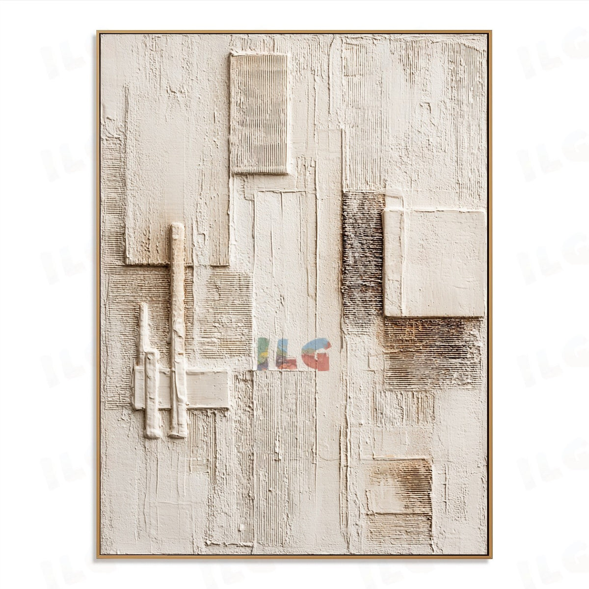Limestone Rhythm – Abstract Textured Wall Art