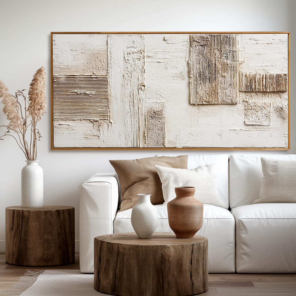 Measured Silence #2 – Wabi-Sabi Textured Abstract Wall Art