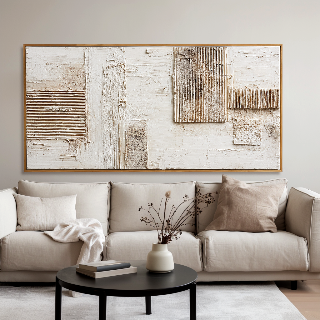 Measured Silence #2 – Wabi-Sabi Textured Abstract Wall Art
