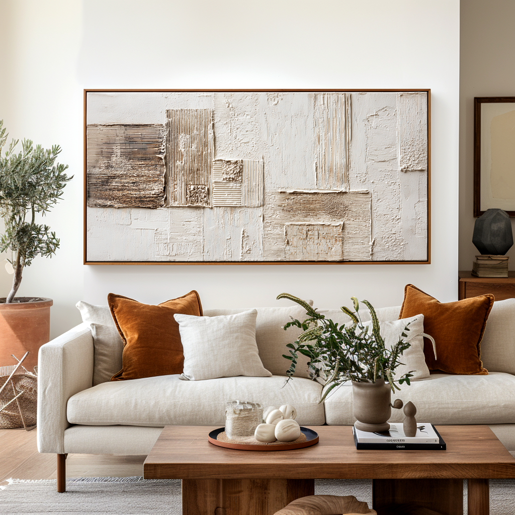 Measured Stillness #3 – Wabi-Sabi Textured Abstract Wall Art