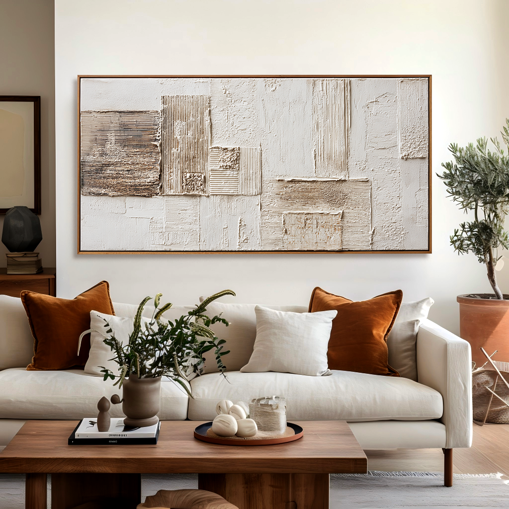 Measured Stillness #3 – Wabi-Sabi Textured Abstract Wall Art