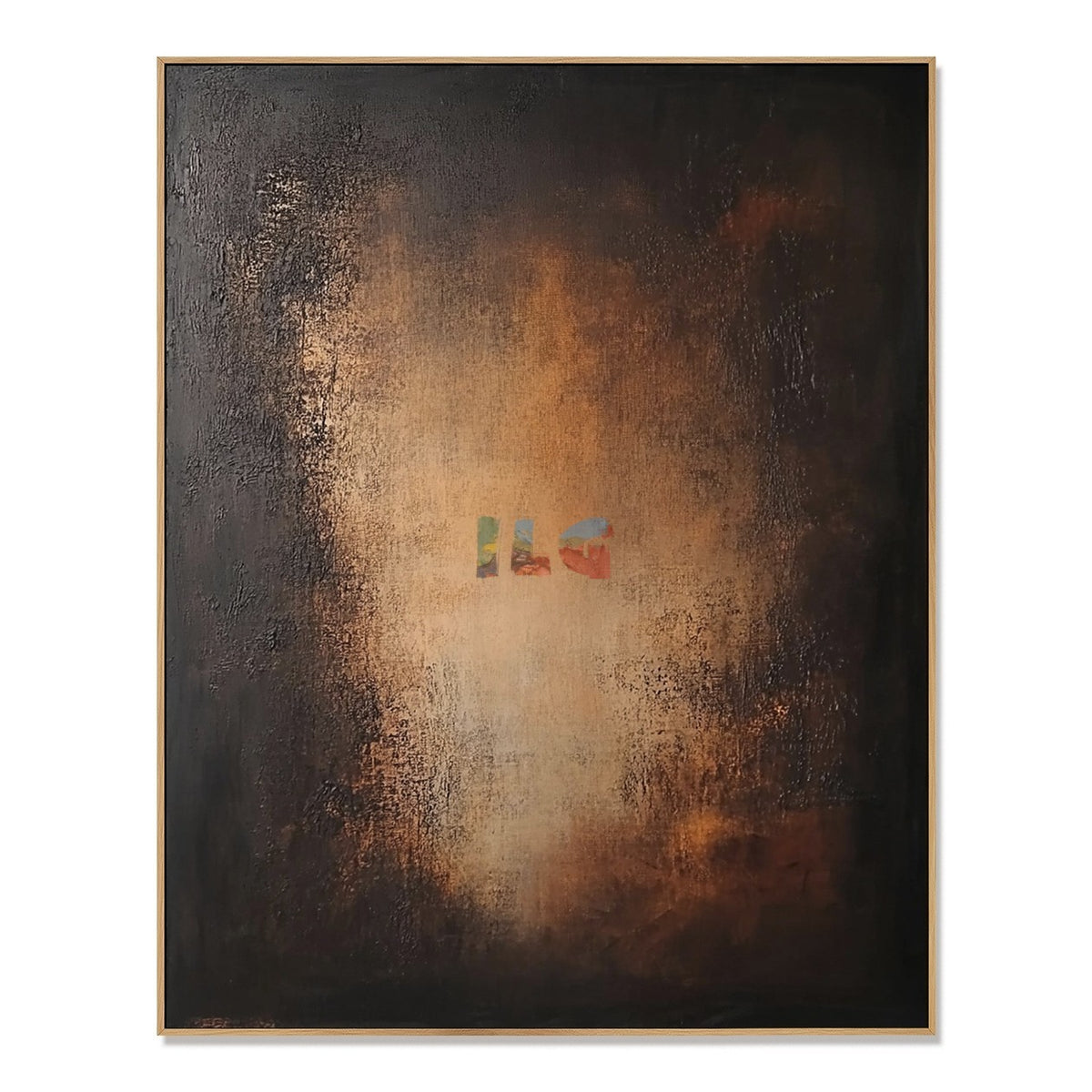 Midnight Amber Passage – Abstract Organic Textured Wall Art