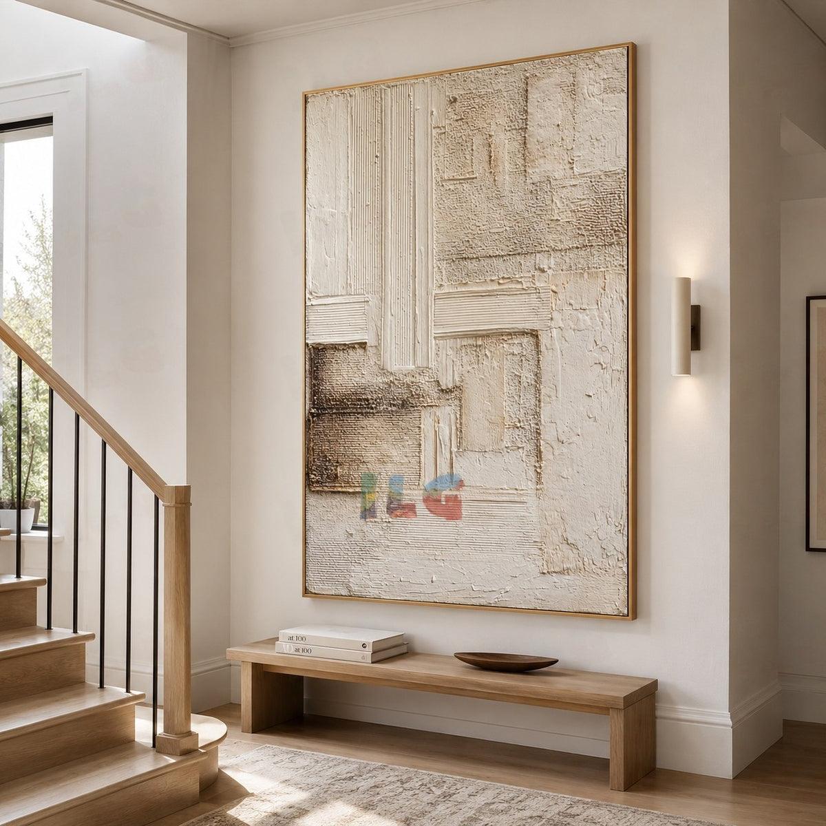 Neutral Layers Composition – Abstract Textured Wall Art