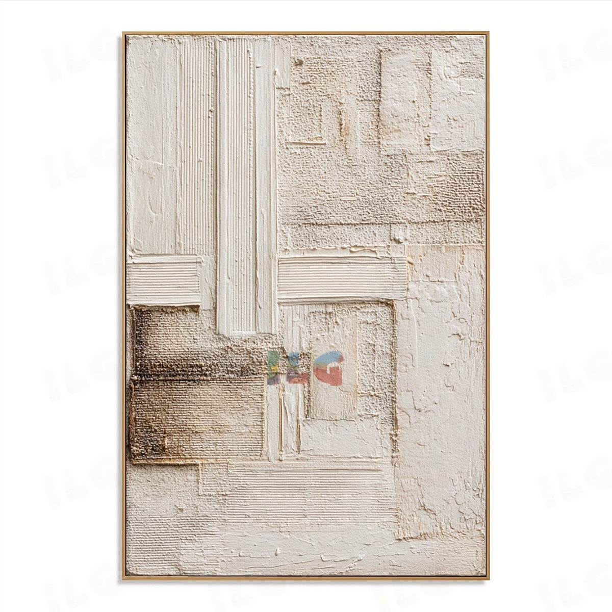 Neutral Layers Composition – Abstract Textured Wall Art