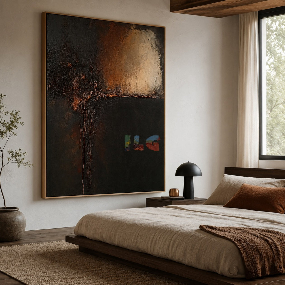 Nocturne Earth Layers – Abstract Organic Textured Wall Art