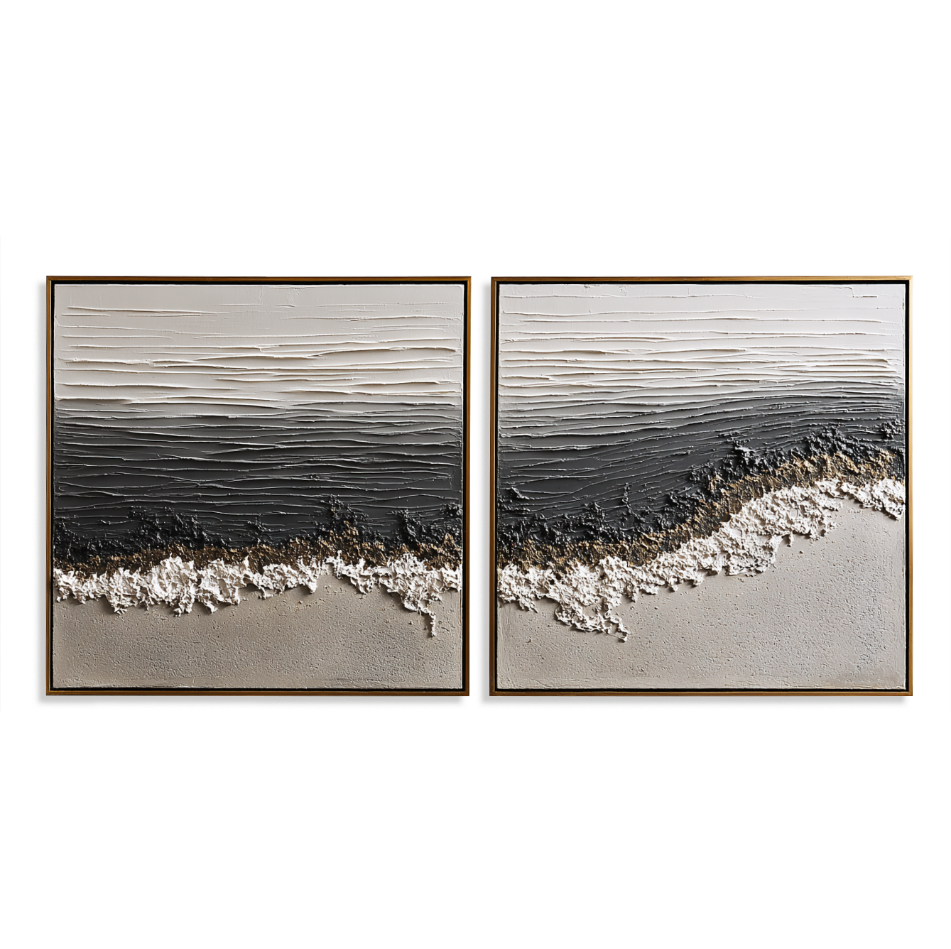 Oceanic Tranquility – Hand-Painted Textured Coastal Canvas Art