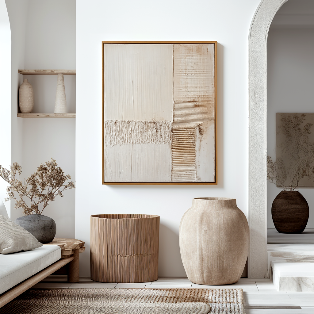 Quiet Alignment – Wabi-Sabi Textured Minimalist Wall Art
