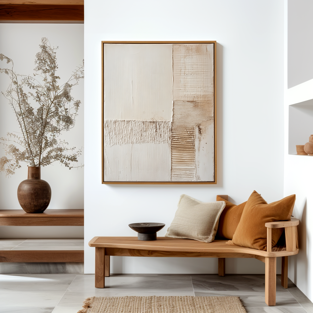 Quiet Alignment – Wabi-Sabi Textured Minimalist Wall Art