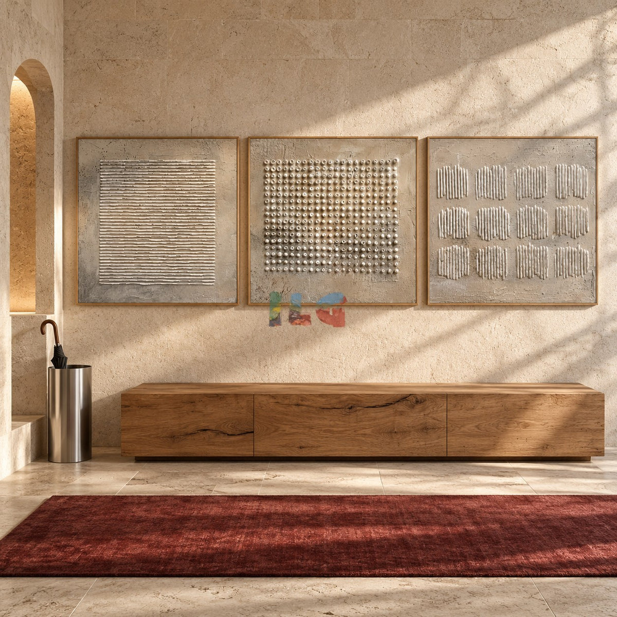 Sculpted Stillness – Neutral Textured Triptych Wall Art