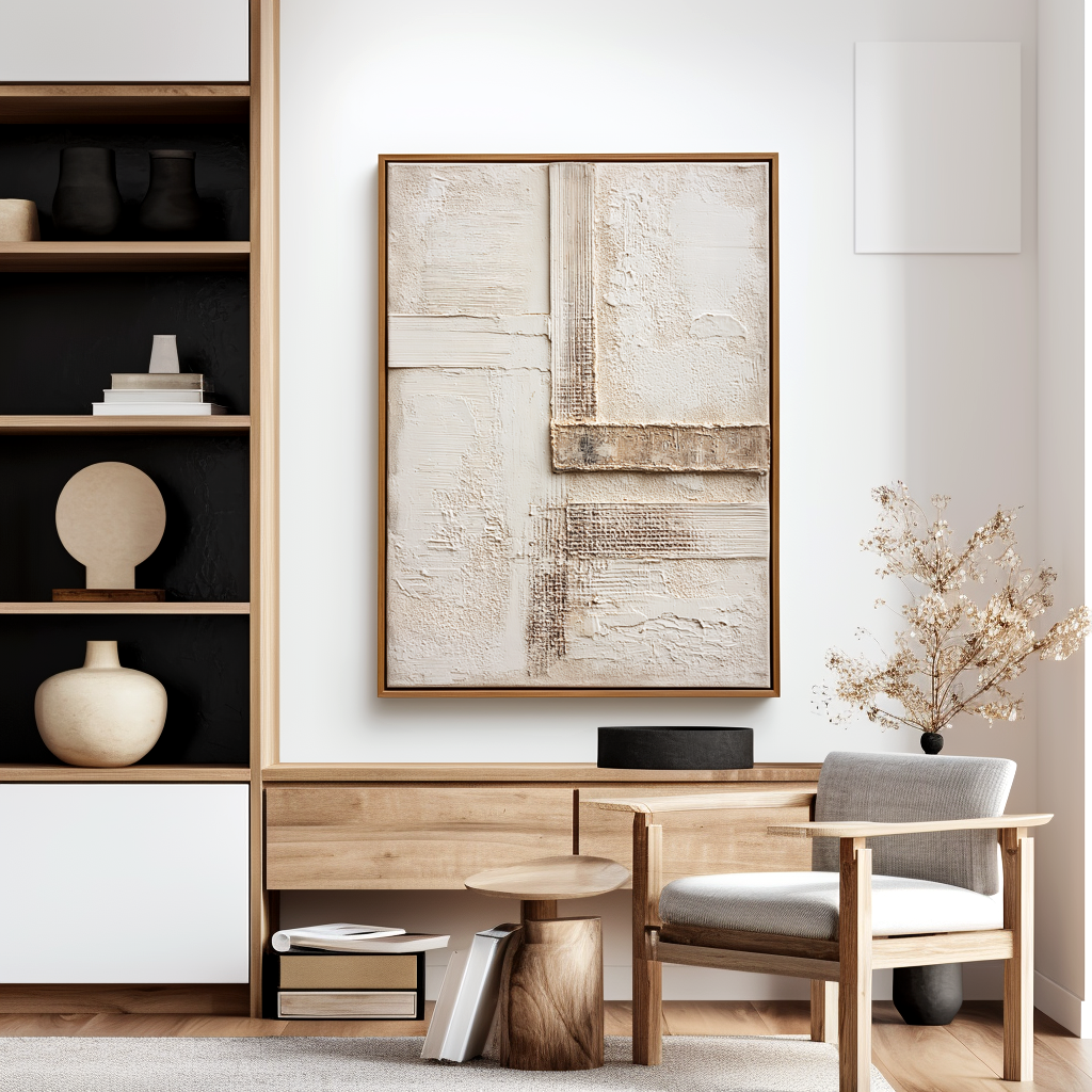 Silent Alignment – Wabi-Sabi Textured Abstract Wall Art