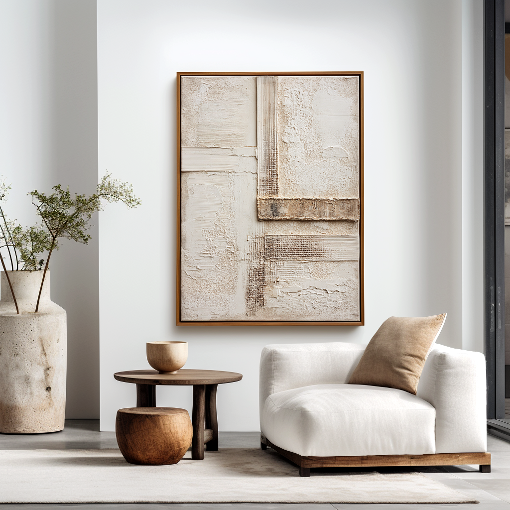 Silent Alignment – Wabi-Sabi Textured Abstract Wall Art