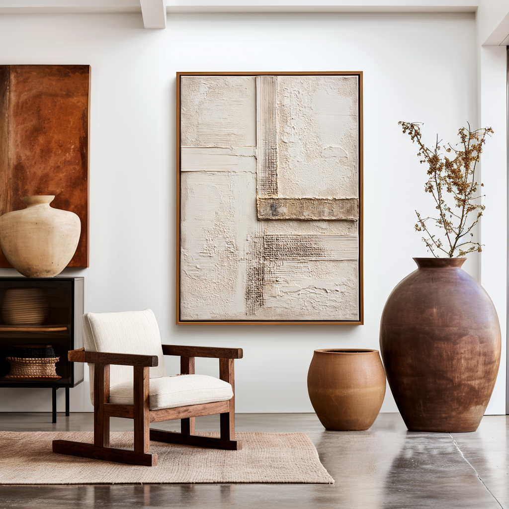 Silent Alignment – Wabi-Sabi Textured Abstract Wall Art