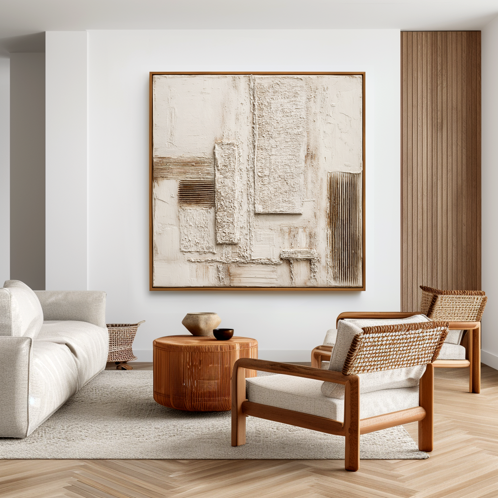 Silent Framework – Wabi-Sabi Textured Minimalist Wall Art