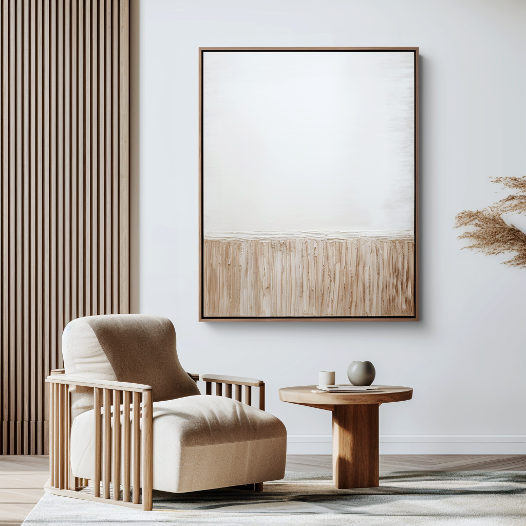 Soft Horizon – Wabi-Sabi Minimal Textured Wall Art