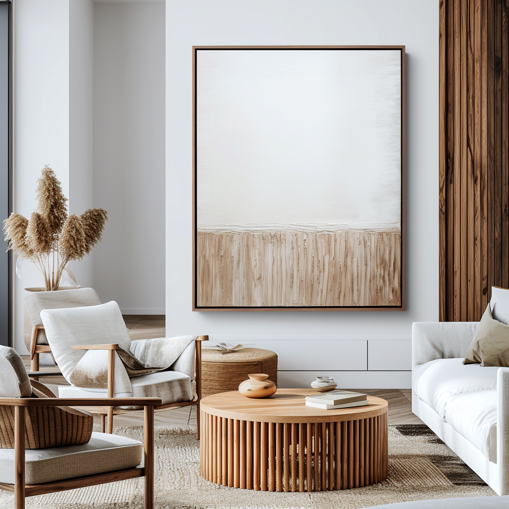 Soft Horizon – Wabi-Sabi Minimal Textured Wall Art