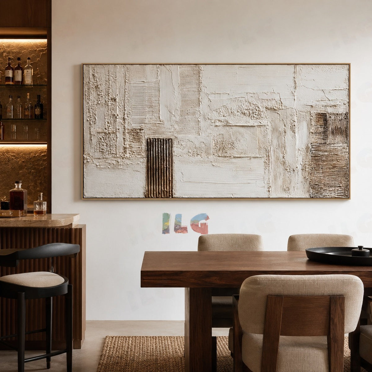 Textured Horizon Grid – Abstract Wall Art