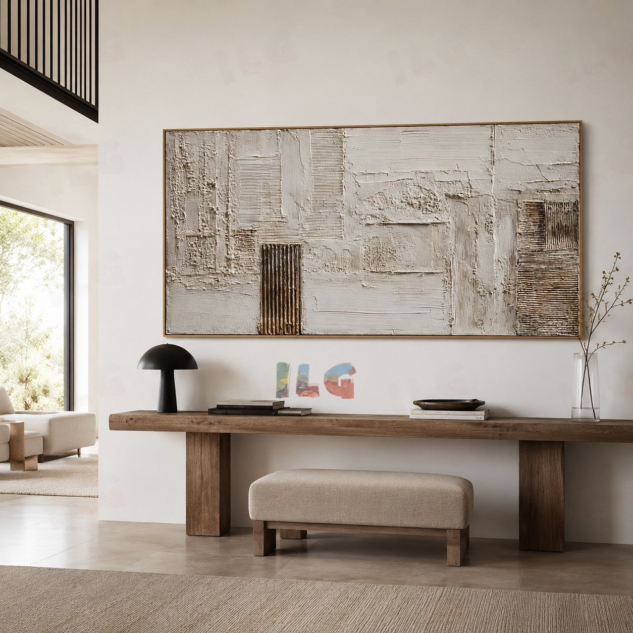 Textured Horizon Grid – Abstract Wall Art