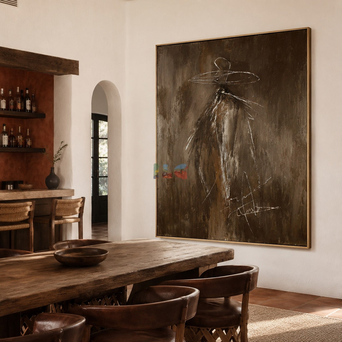 Wide Brim Shadow Figure – Abstract Contemporary Wall Art