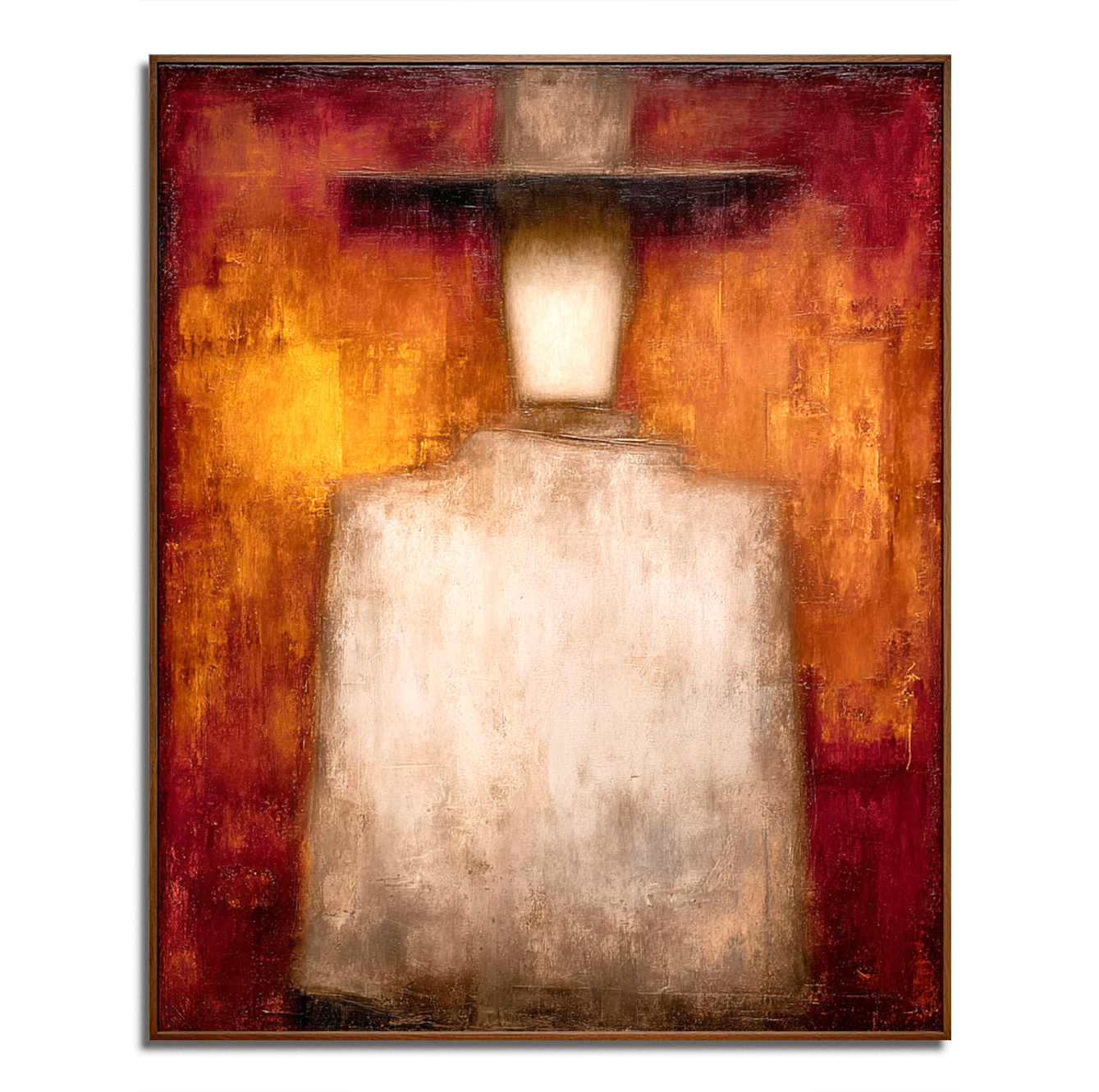 Silent Presence – Abstract Figure Wall Art – Modern Textured Oil Painting