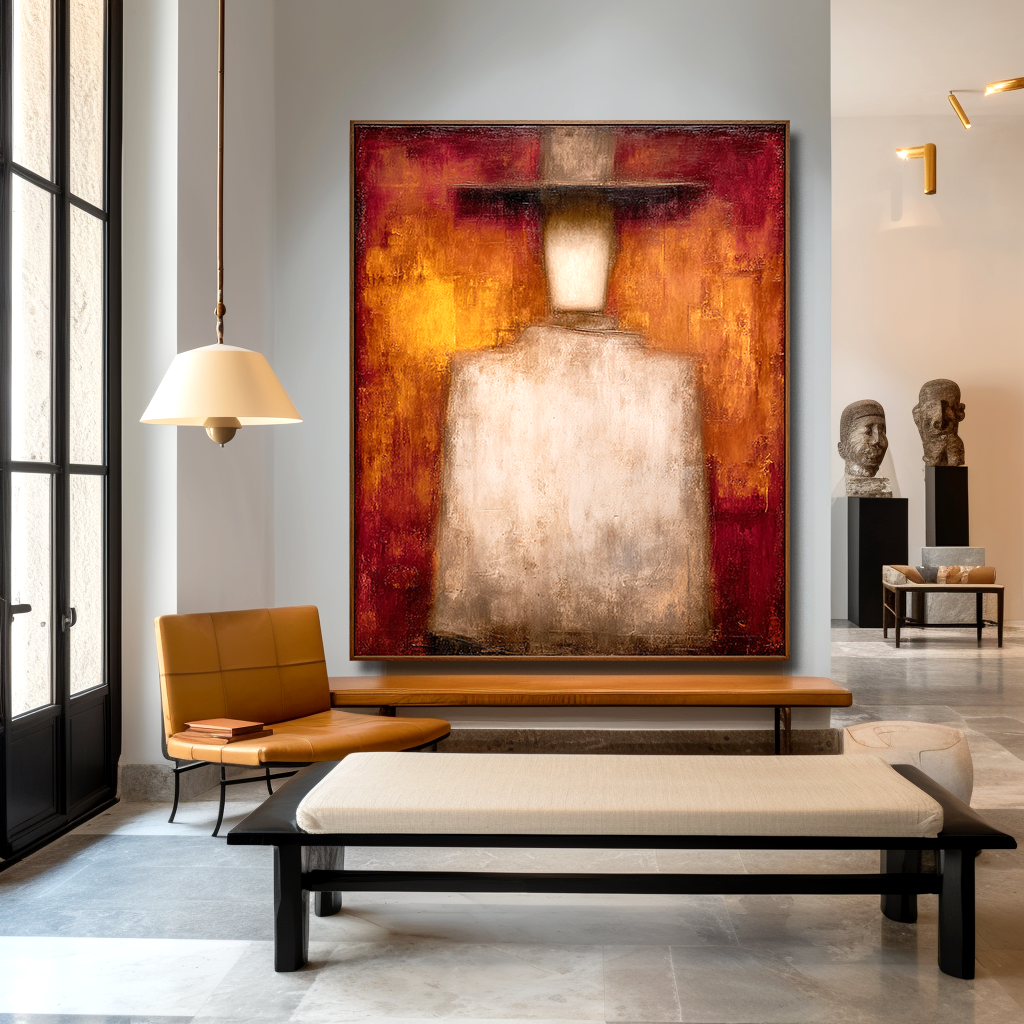 Silent Presence – Abstract Figure Wall Art – Modern Textured Oil Painting