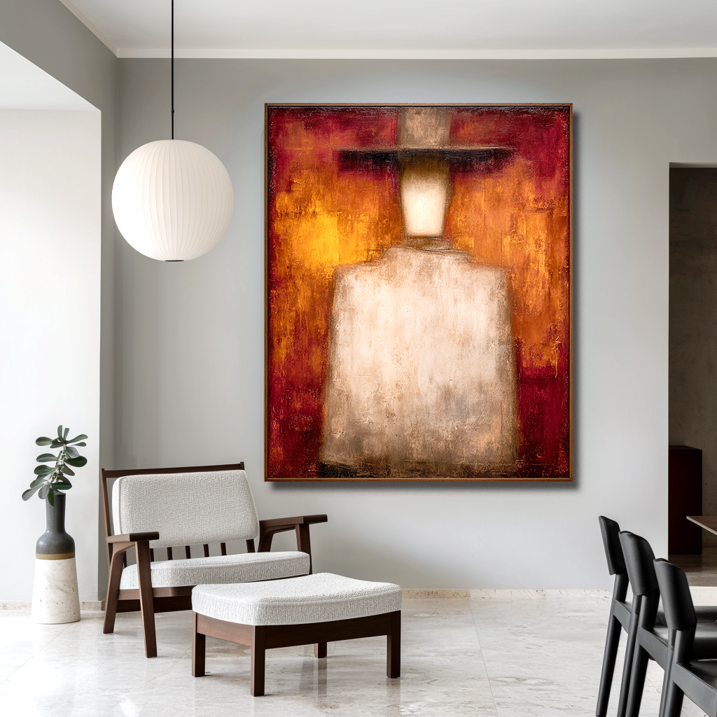 Silent Presence – Abstract Figure Wall Art – Modern Textured Oil Painting