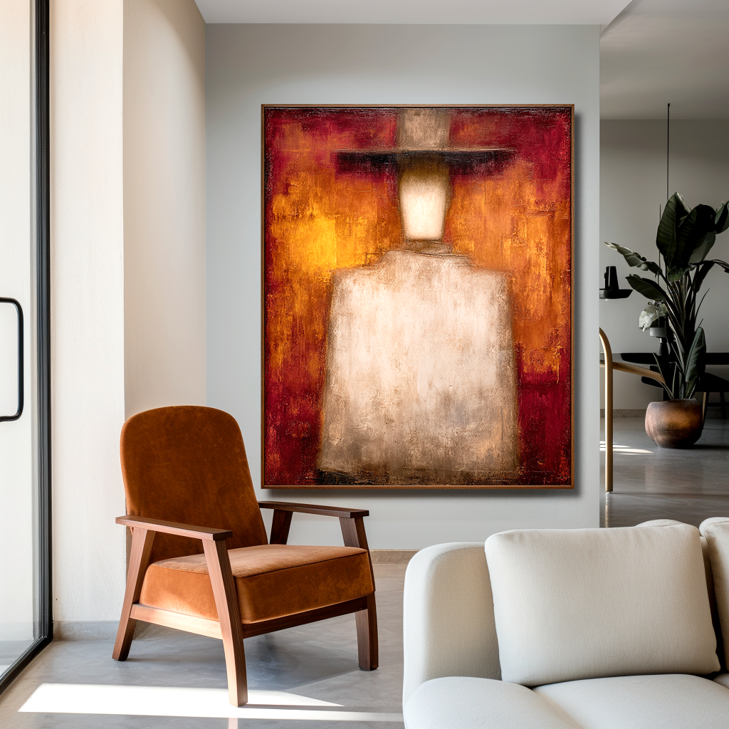 Silent Presence – Abstract Figure Wall Art – Modern Textured Oil Painting