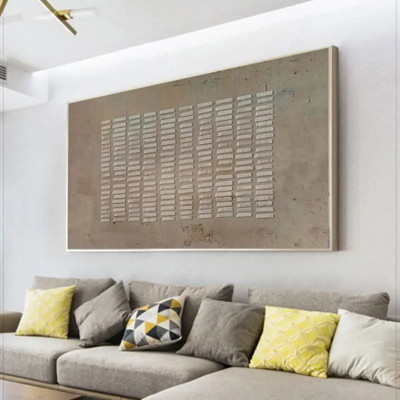 Structured Calm – Hand-Painted Textured Abstract Canvas Art