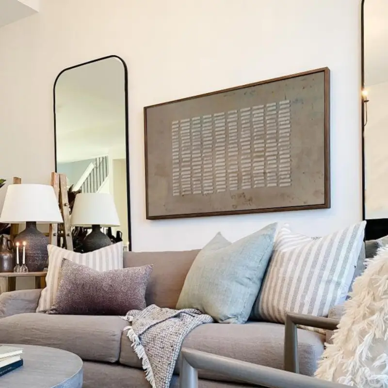 Structured Calm – Hand-Painted Textured Abstract Canvas Art