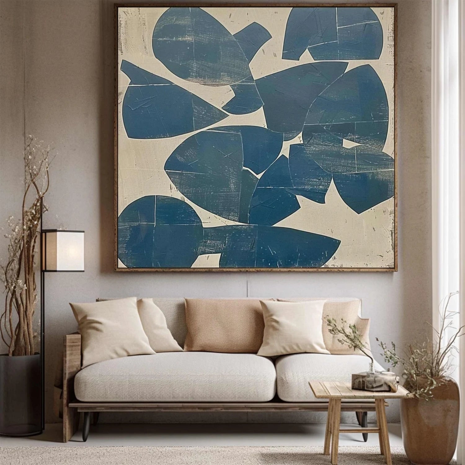 Geometric Harmony – Hand-Painted Abstract Canvas Art