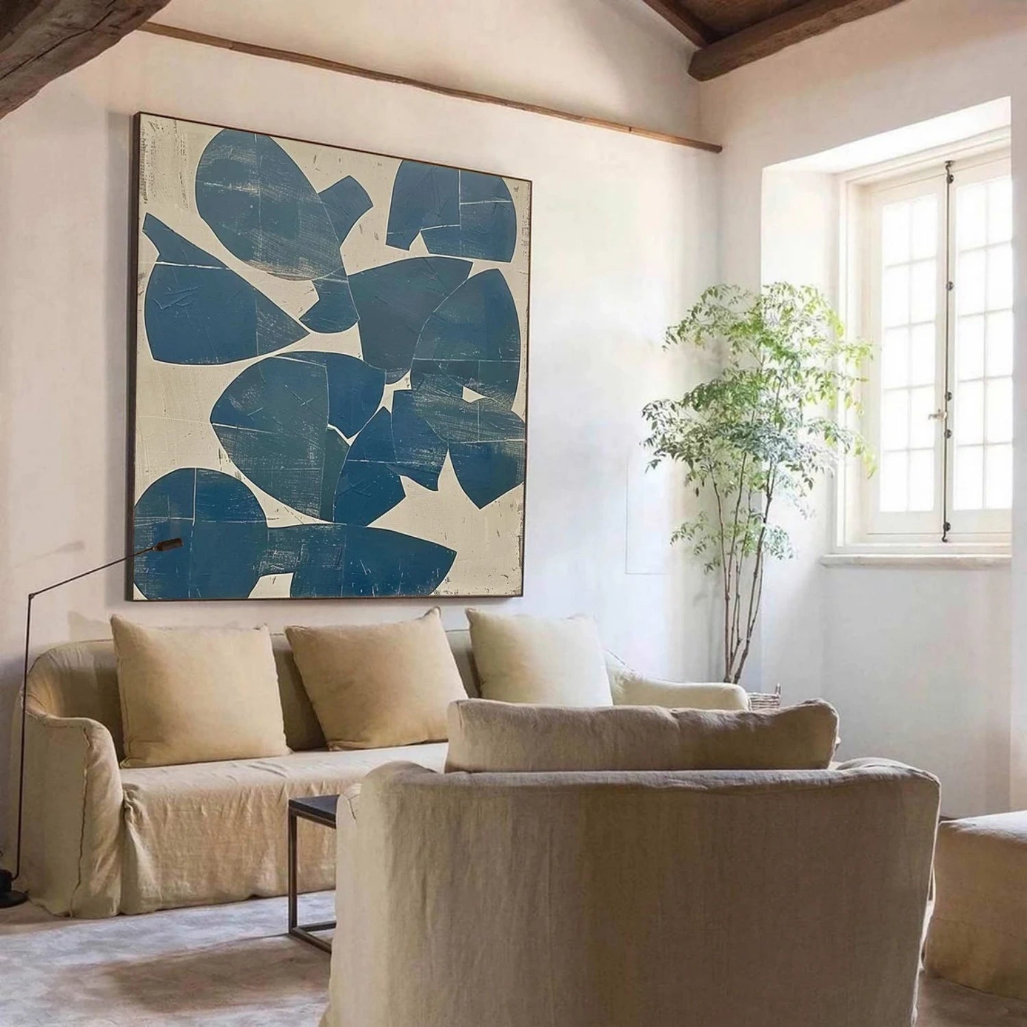 Geometric Harmony – Hand-Painted Abstract Canvas Art