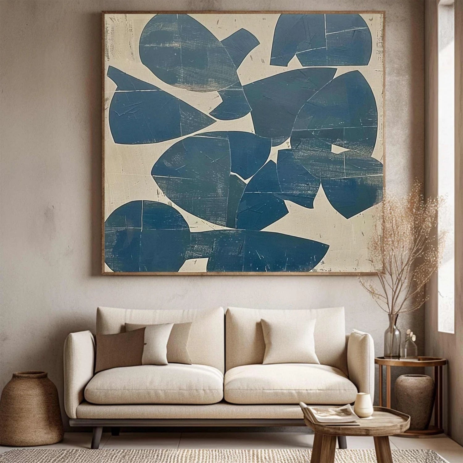 Geometric Harmony – Hand-Painted Abstract Canvas Art