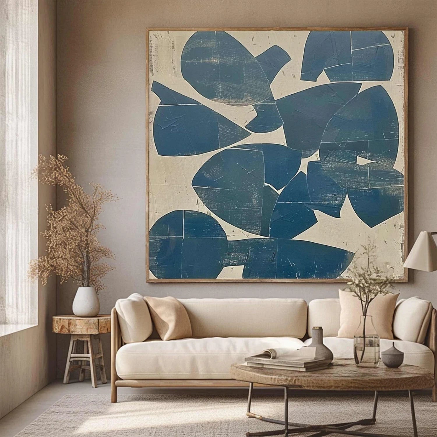 Geometric Harmony – Hand-Painted Abstract Canvas Art
