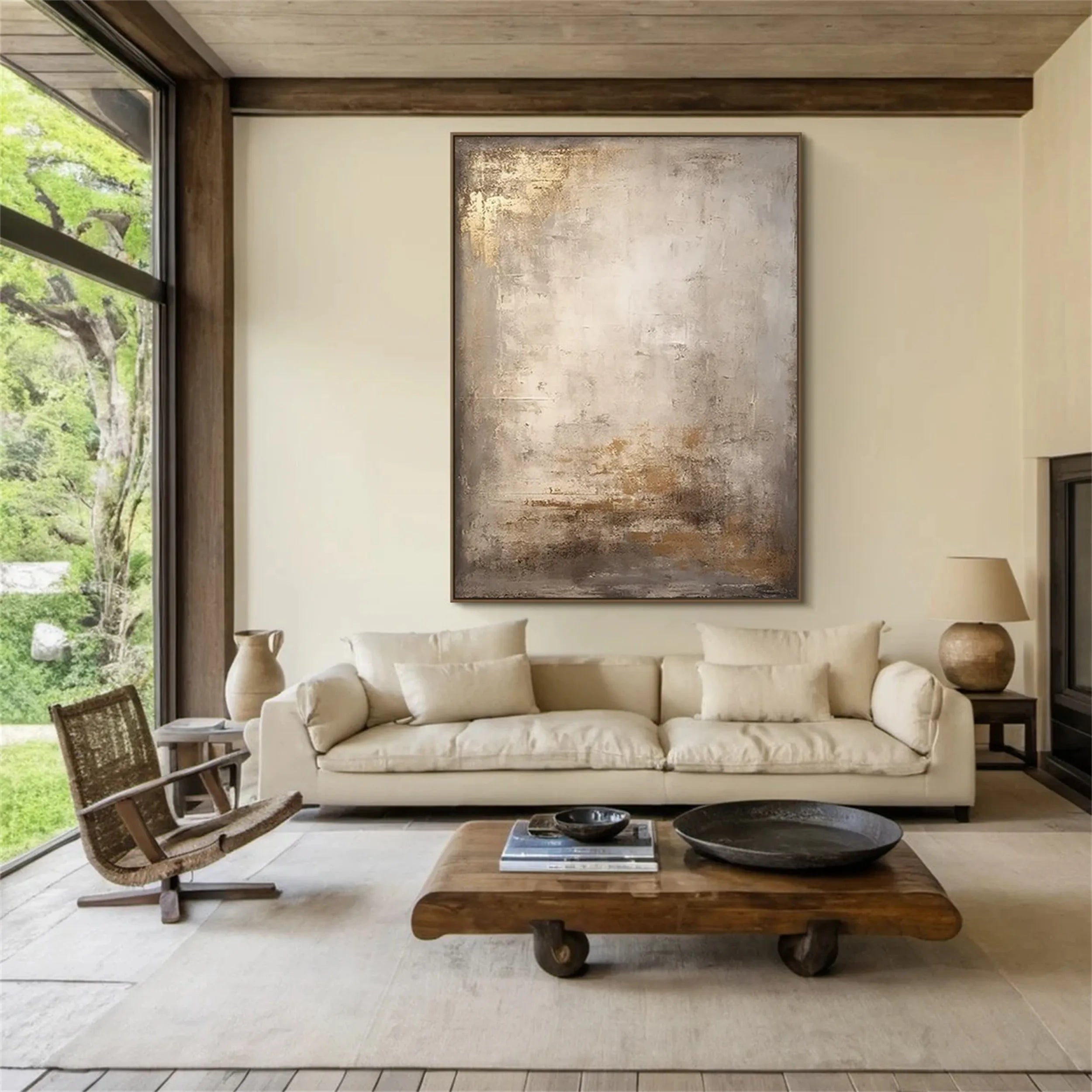 Golden Glow – Hand-Painted Abstract Canvas Art