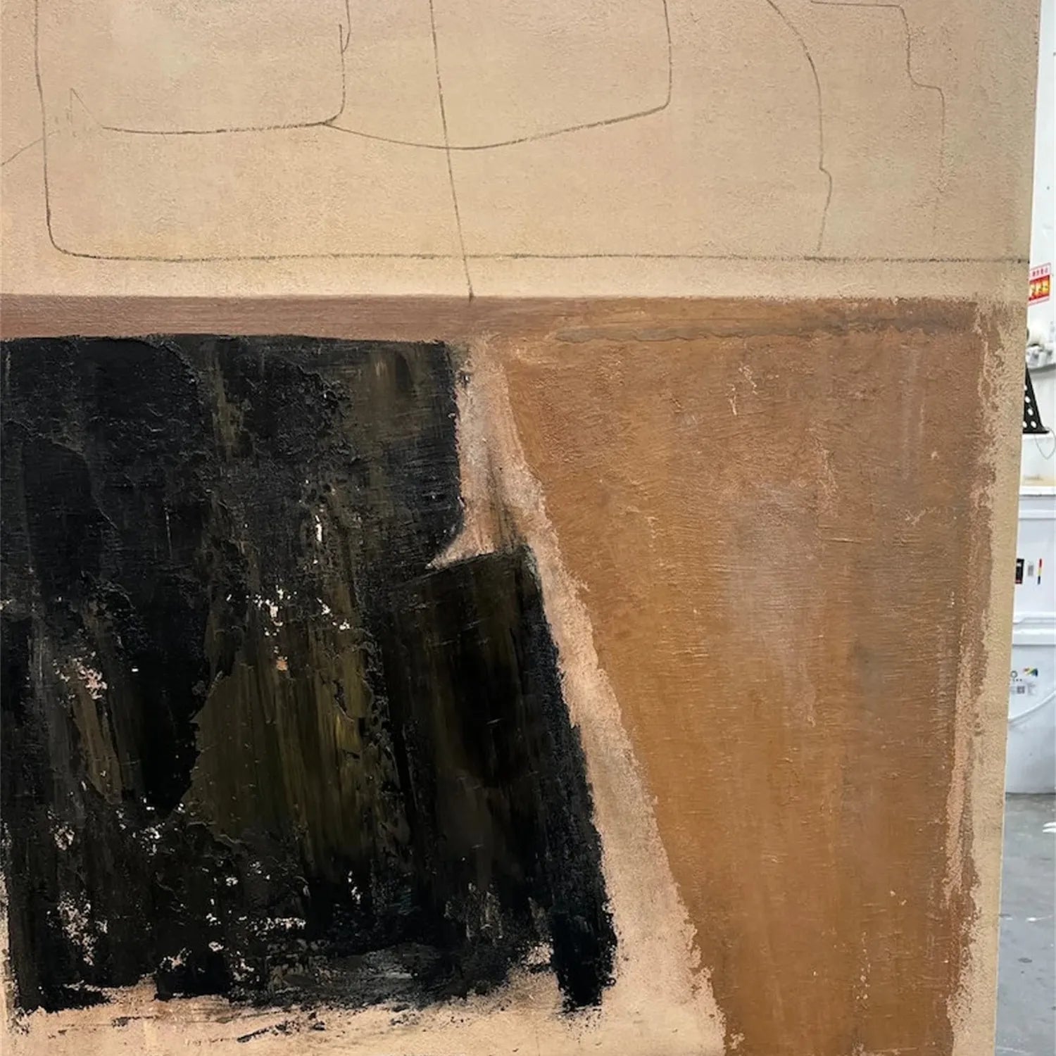 Monochrome Contrast – Hand-Painted Abstract Canvas Art