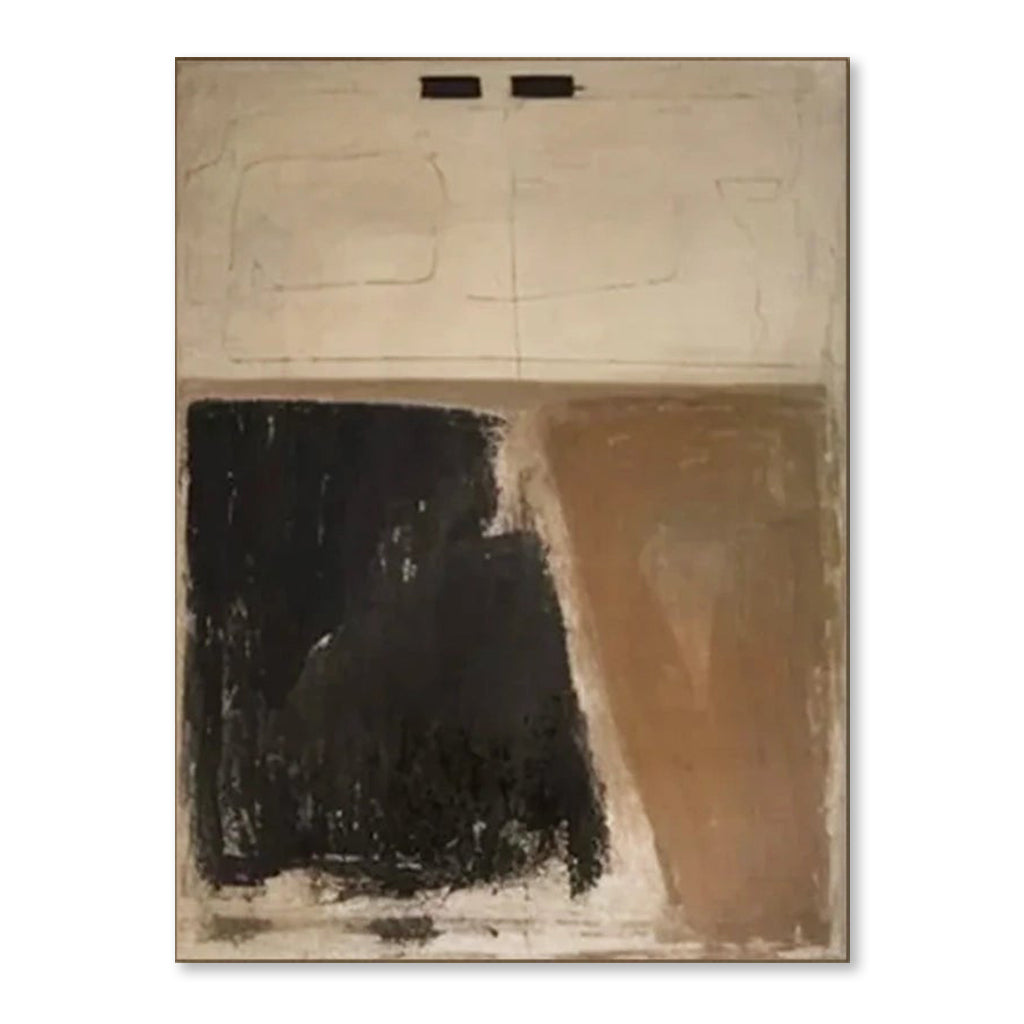 Monochrome Contrast – Hand-Painted Abstract Canvas Art