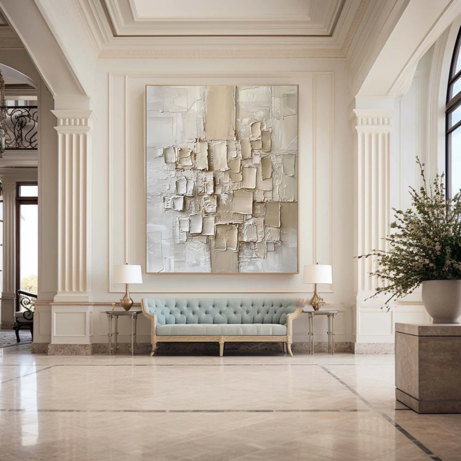 Neutral Dimensions – Hand-Painted Textured Abstract Canvas Art