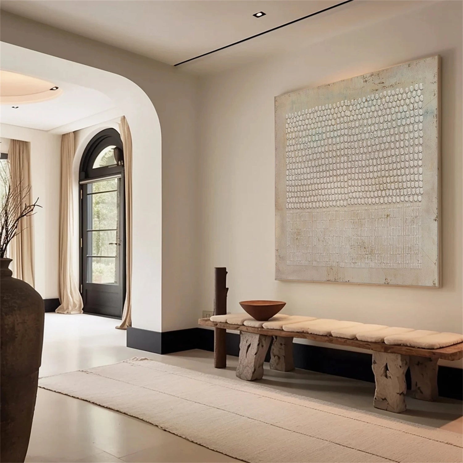 Textured Grid – Hand-Painted Abstract Canvas Art